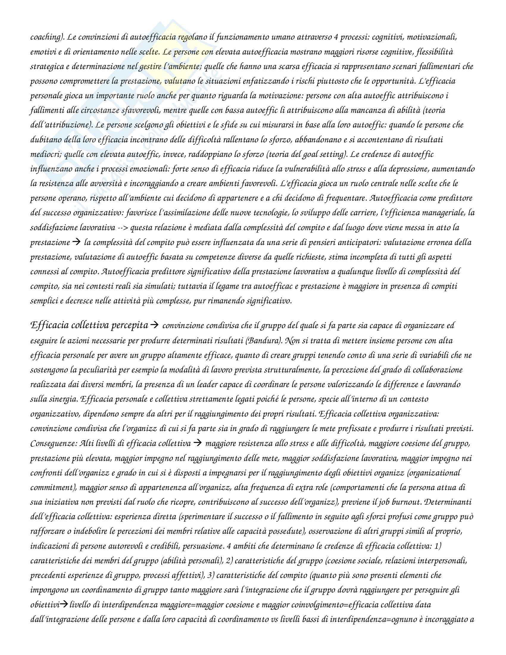 Riassunto esame Psicologia delle organizzazioni, prof. Di Fabio, libro consigliato Argentero, Cortese, Piccardo Pag. 16
