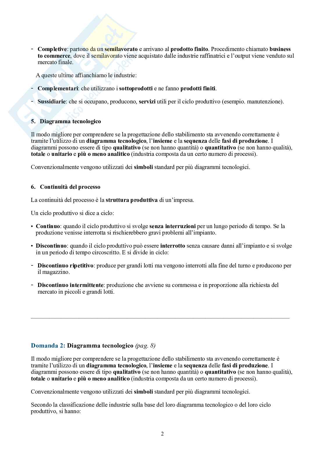 Operations Management – Domande lunghe e corte dell'esame con risposta Pag. 2