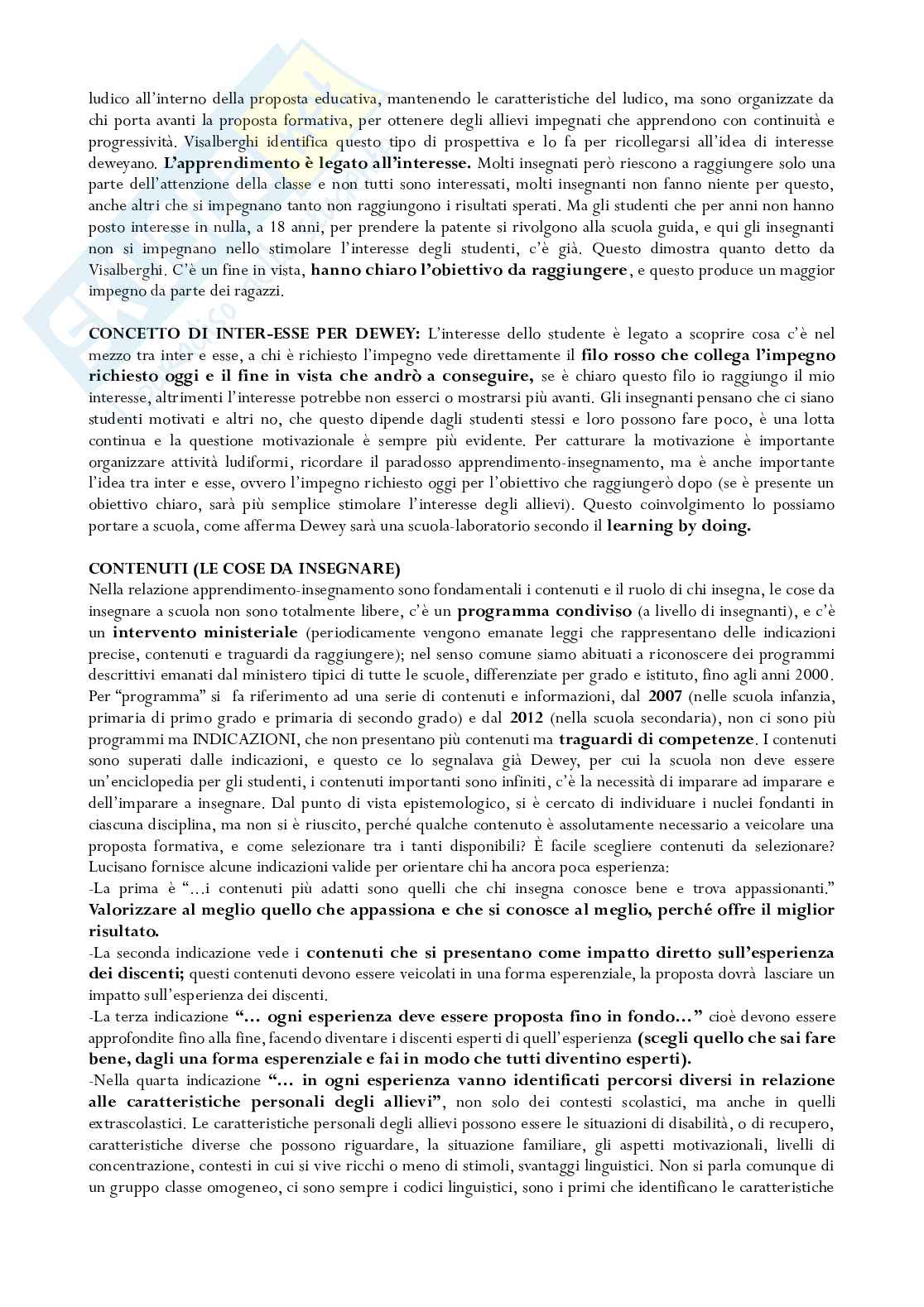 Riassunto esame Didattica generale, Prof. Fioretti Silvia, libro consigliato Didattica e conoscenza, Piero Lucisano, Anna Salerni, Patrizia Sposetti Pag. 6