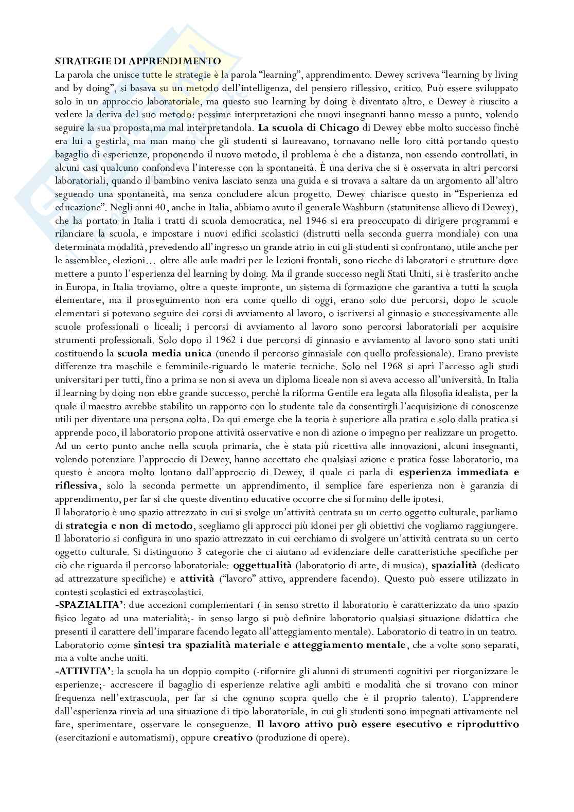 Riassunto esame Didattica generale, Prof. Fioretti Silvia, libro consigliato Didattica e conoscenza, Piero Lucisano, Anna Salerni, Patrizia Sposetti Pag. 61