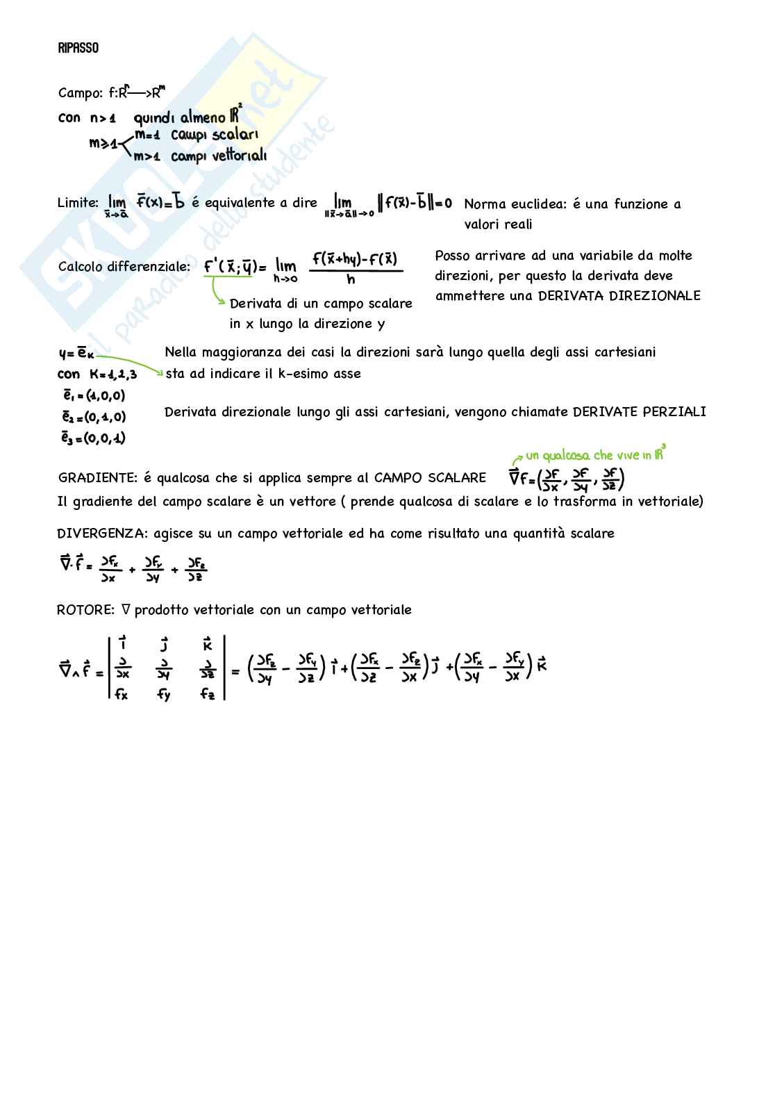 Analisi matematica II Pag. 1