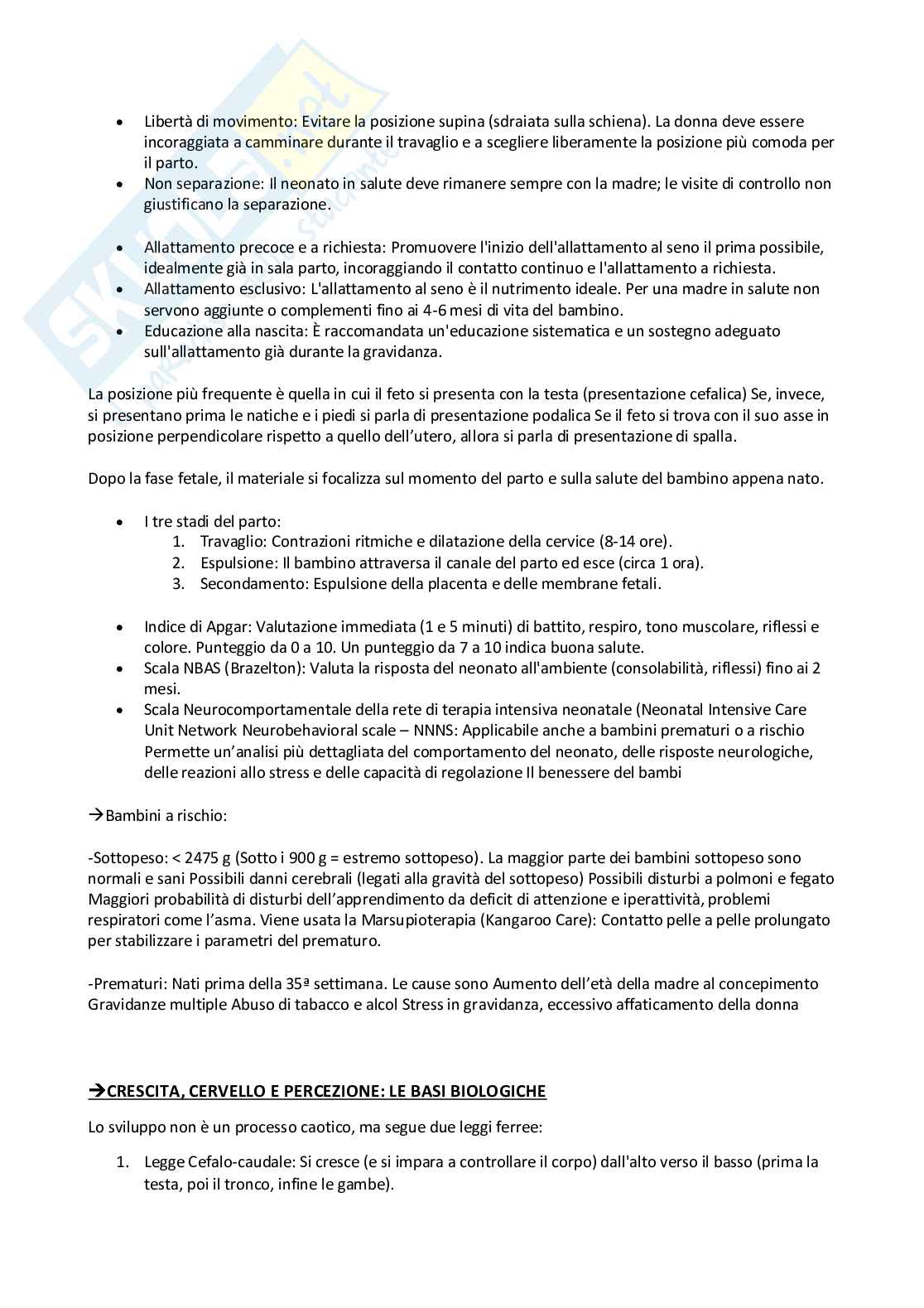 Psicologia dello sviluppo Pag. 11