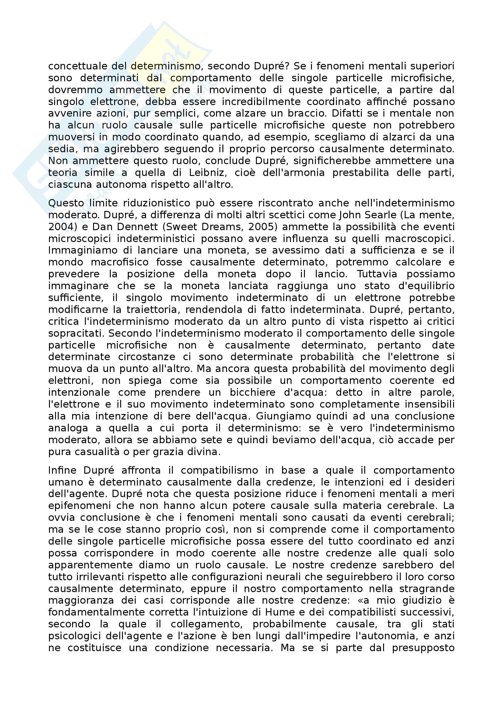 Riassunto esame Filosofia teoretica, prof. La Rocca, libro consigliato Natura umana: Perchè la scienza non basta, Duprè Pag. 16