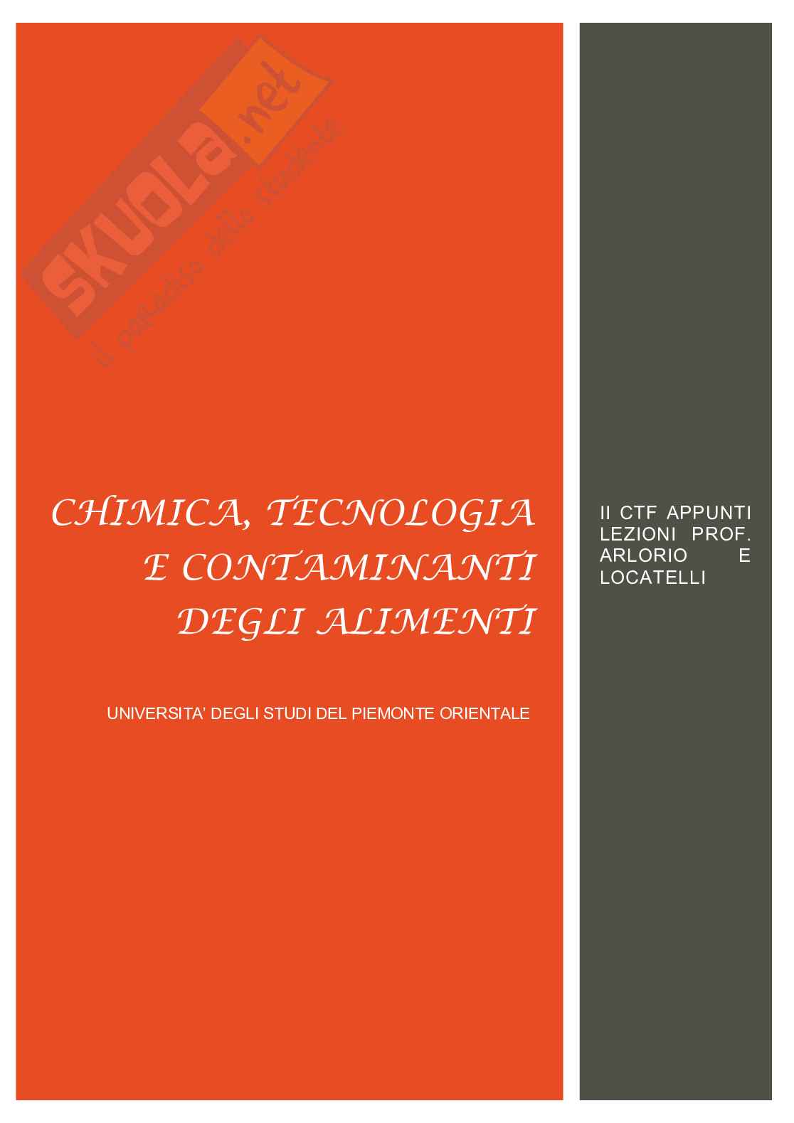 Appunti di Chimica, tecnologia e contaminanti degli alimenti Pag. 1