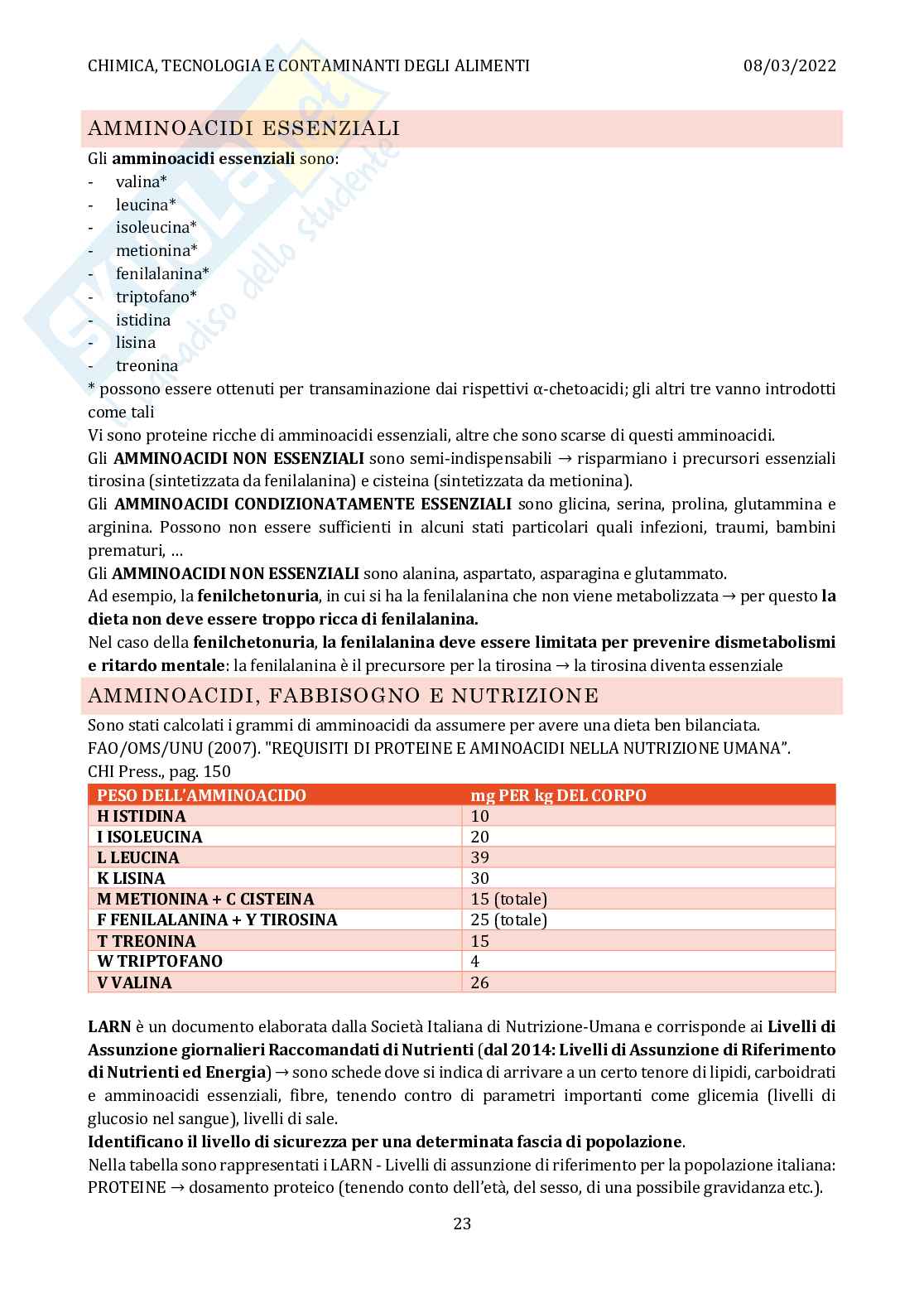 Appunti di Chimica, tecnologia e contaminanti degli alimenti Pag. 26