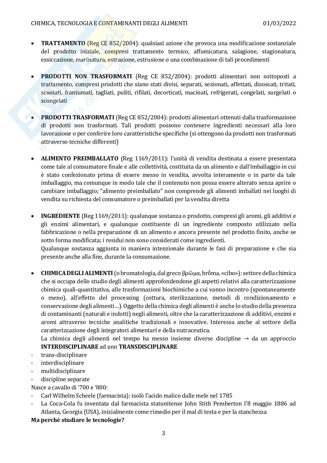 Appunti di Chimica, tecnologia e contaminanti degli alimenti Pag. 6