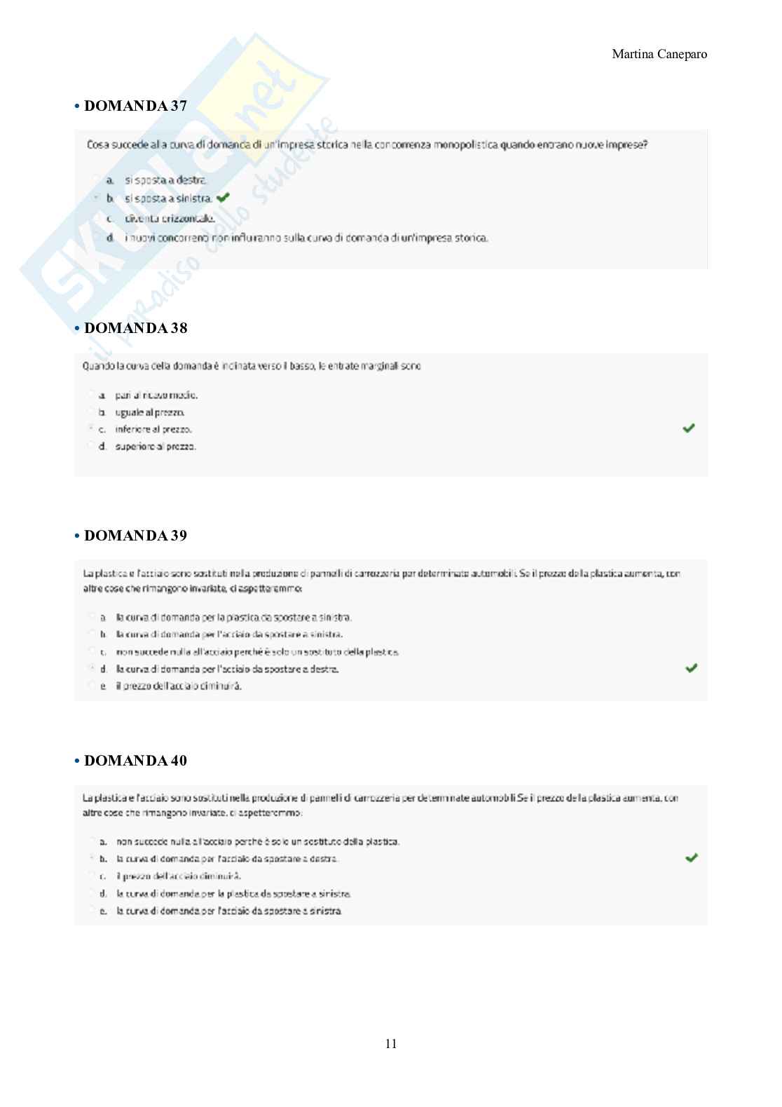 Microeconomia – Domande d'esame svolte (chiuse e aperte) con grafici Pag. 11