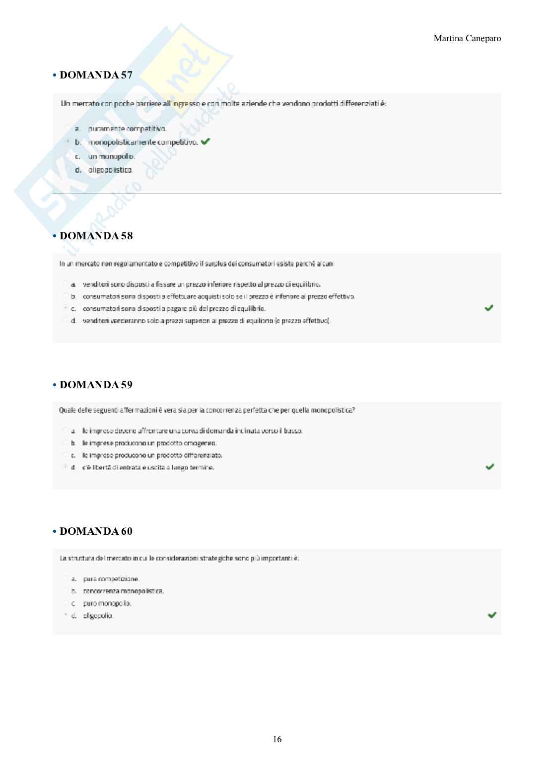 Microeconomia – Domande d'esame svolte (chiuse e aperte) con grafici Pag. 16