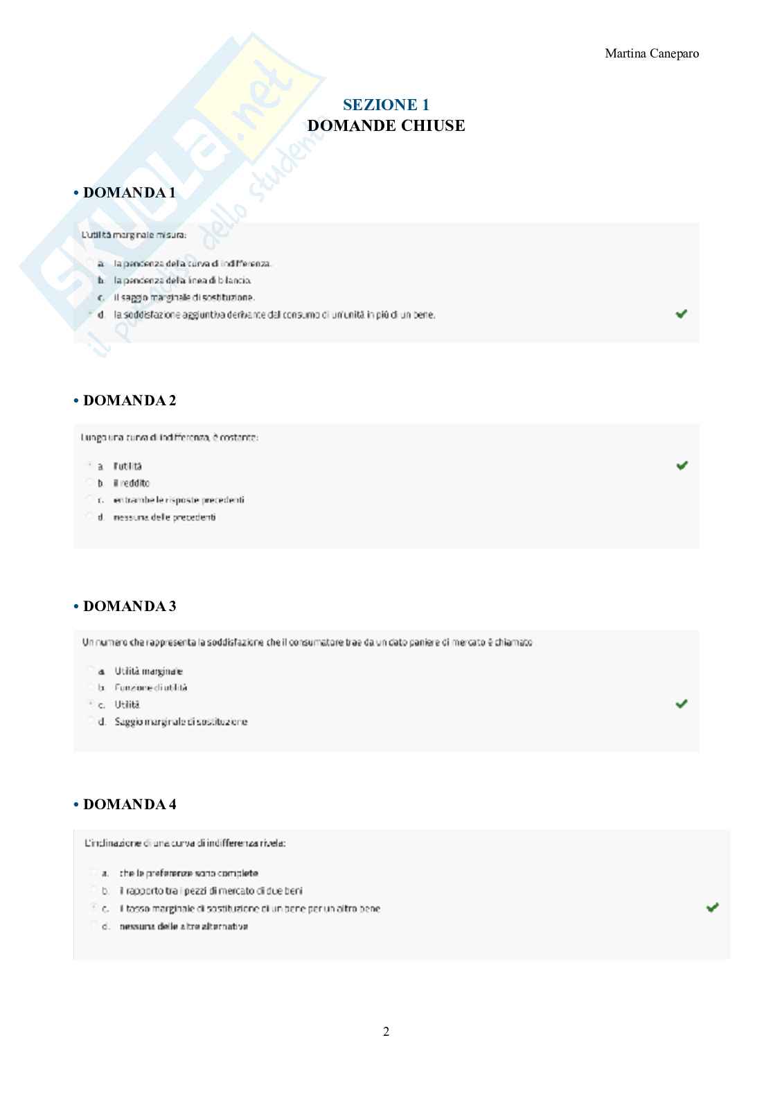 Microeconomia – Domande d'esame svolte (chiuse e aperte) con grafici Pag. 2