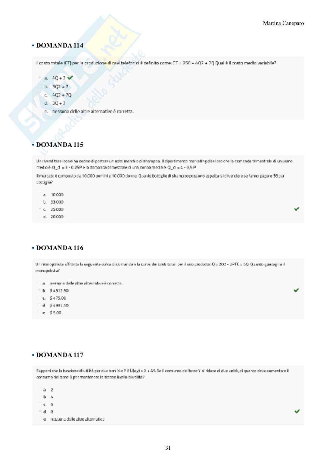 Microeconomia – Domande d'esame svolte (chiuse e aperte) con grafici Pag. 31