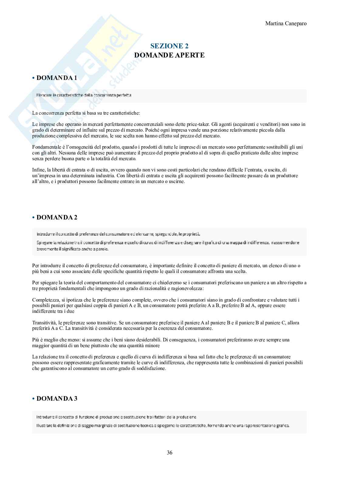 Microeconomia – Domande d'esame svolte (chiuse e aperte) con grafici Pag. 36