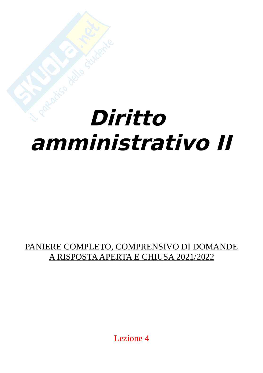 Paniere Svolto diritto amministrativo 2 Pag. 1
