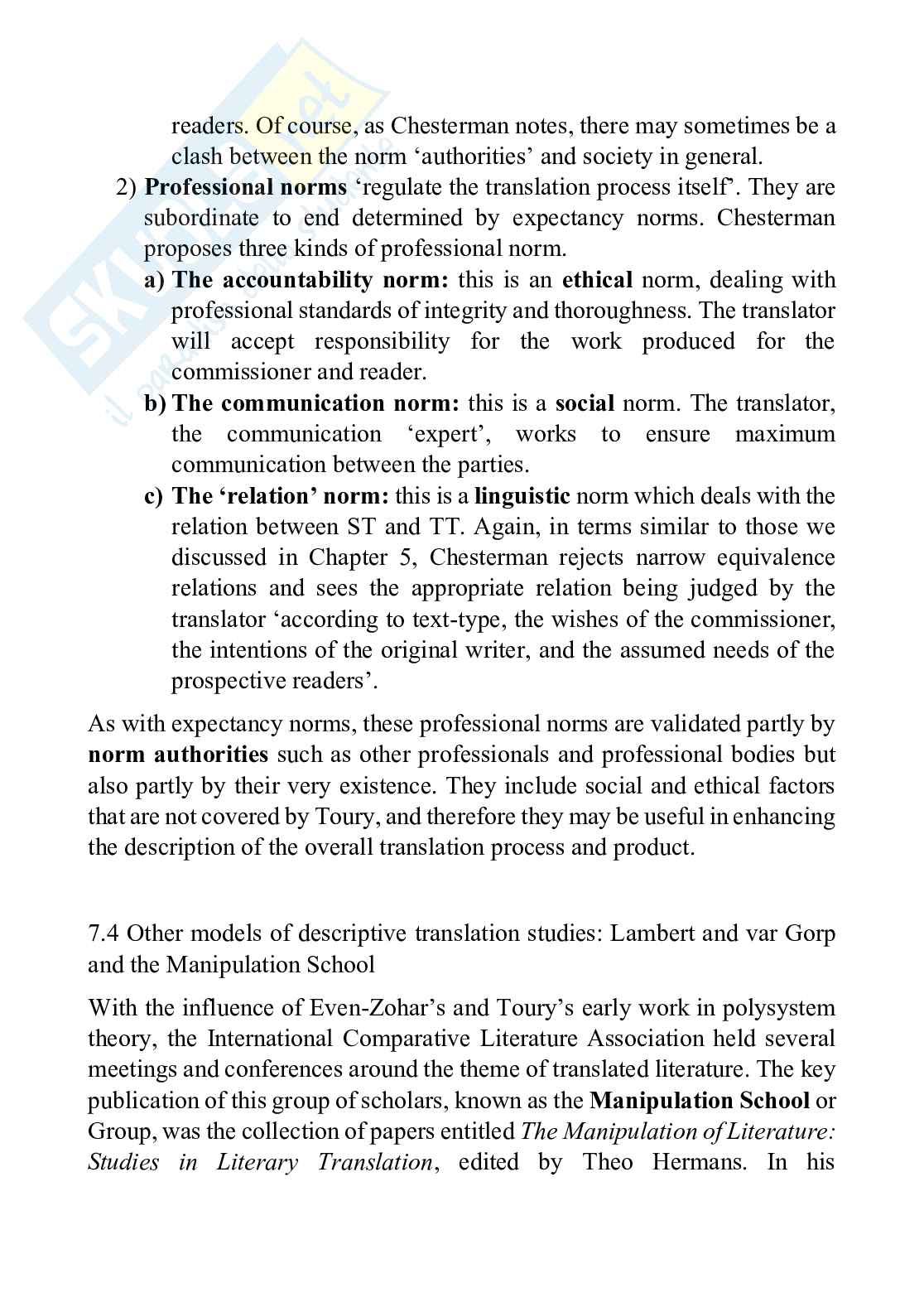 Riassunto esame Inglese II, Prof. Rossi Mario, libro consigliato Introducing translation studies, Jeremy Munday Pag. 36