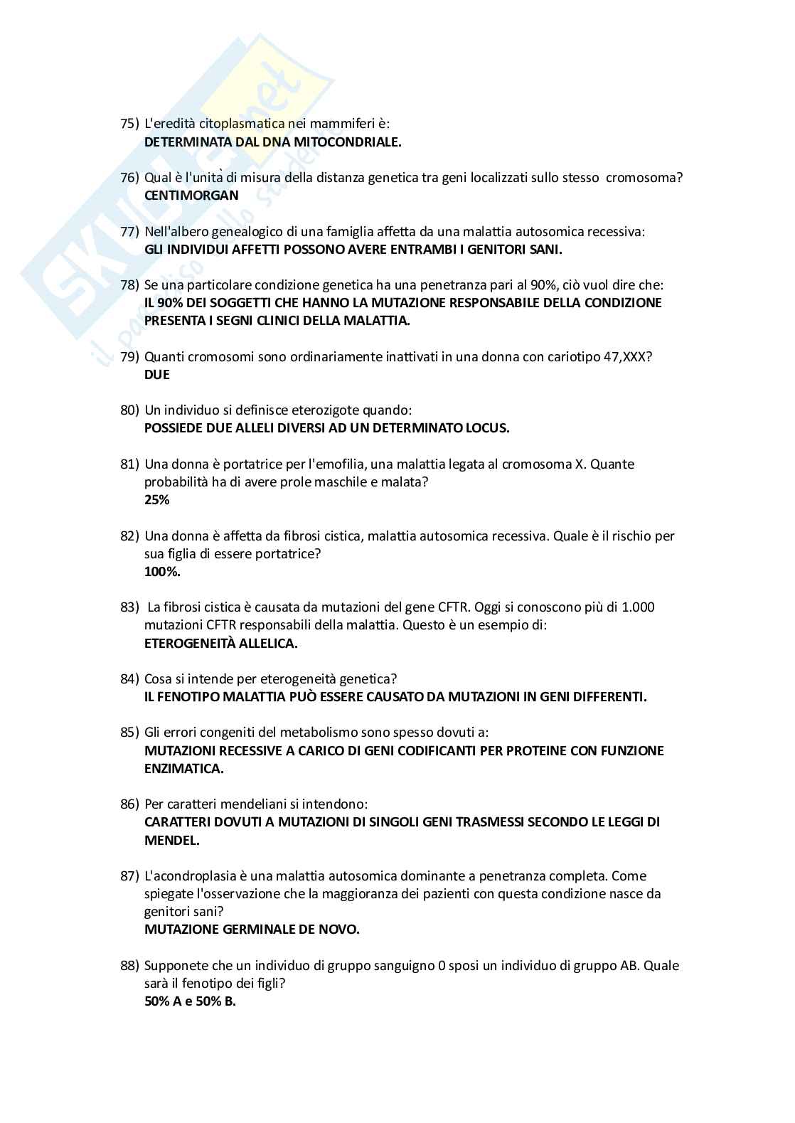 Domande esame a crocette di Genetica Pag. 41