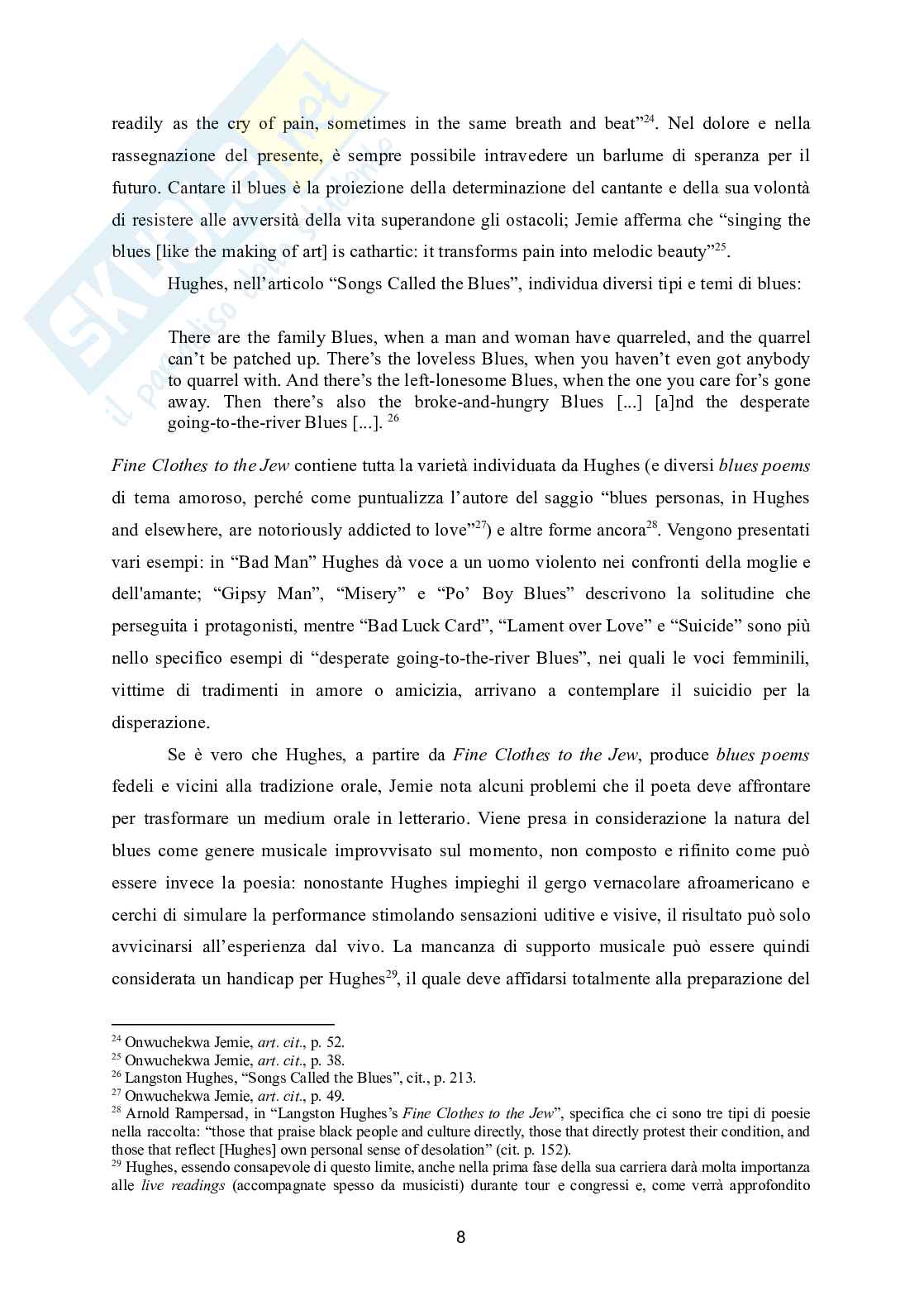 Blues e jazz nella poesia di Langston Hughes: fine clothes to the jew e montage of a dream deferred Pag. 11