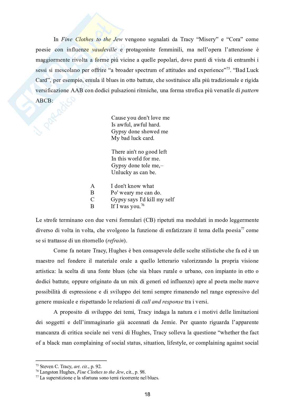 Blues e jazz nella poesia di Langston Hughes: fine clothes to the jew e montage of a dream deferred Pag. 21