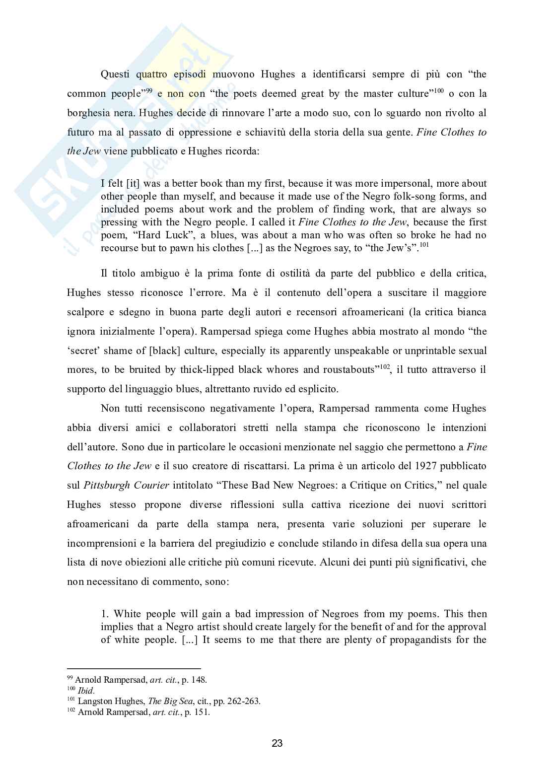 Blues e jazz nella poesia di Langston Hughes: fine clothes to the jew e montage of a dream deferred Pag. 26