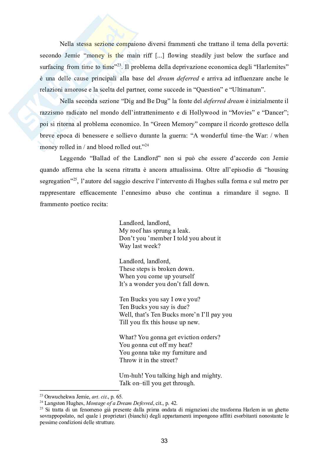 Blues e jazz nella poesia di Langston Hughes: fine clothes to the jew e montage of a dream deferred Pag. 36