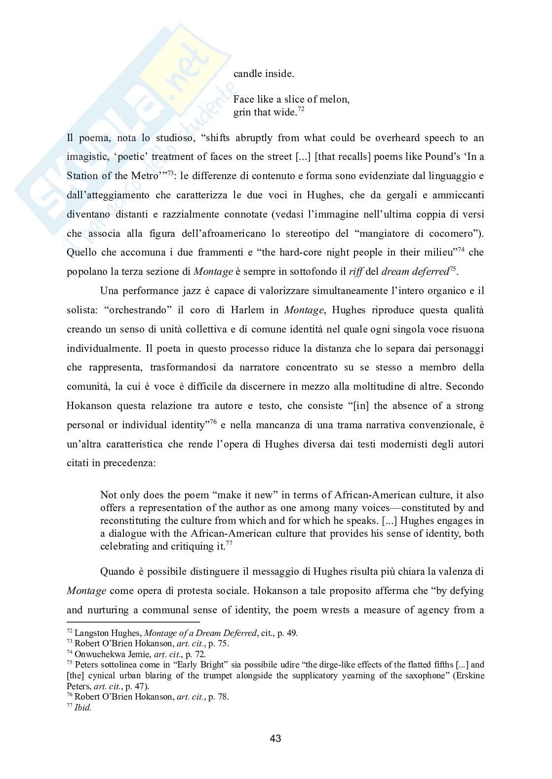 Blues e jazz nella poesia di Langston Hughes: fine clothes to the jew e montage of a dream deferred Pag. 46
