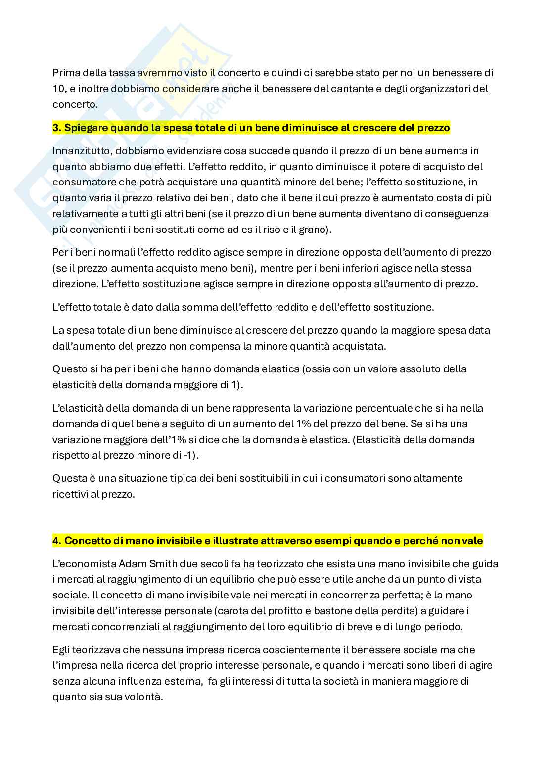 Domande aperte svolte Microeconomia Pag. 2