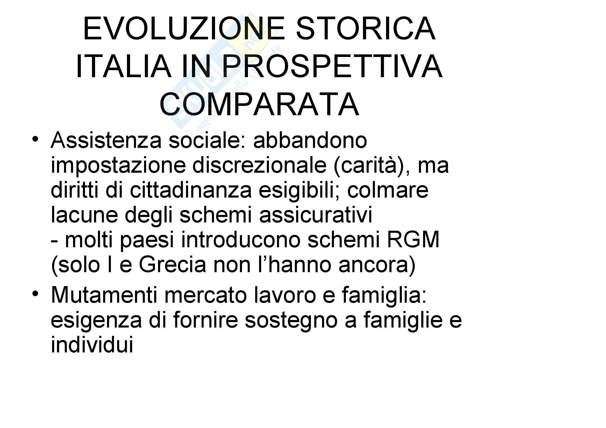 Le politiche sociali, Ferrera - Appunti cap. 1 Pag. 11
