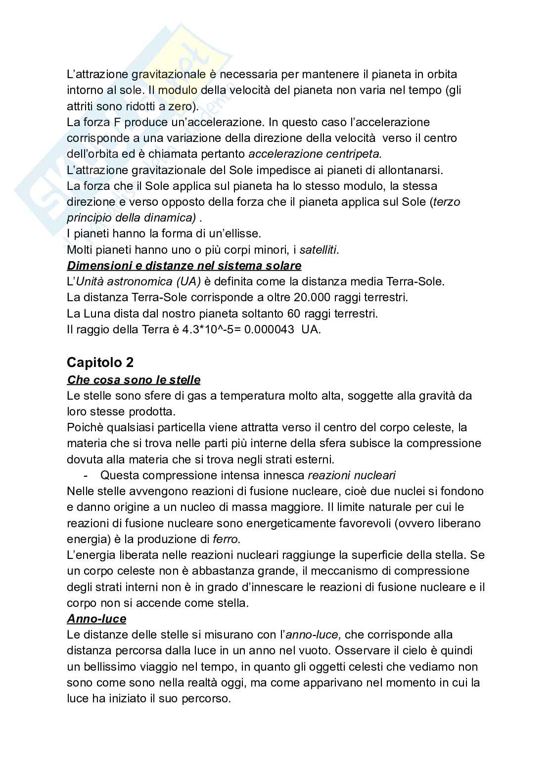 Riassunto esame Fondamenti della Fisica, Prof. Straulino Samuele, libro consigliato Astronomia - Per gli studenti di scienze della formazione primaria , Straulino, Olmi   Pag. 2