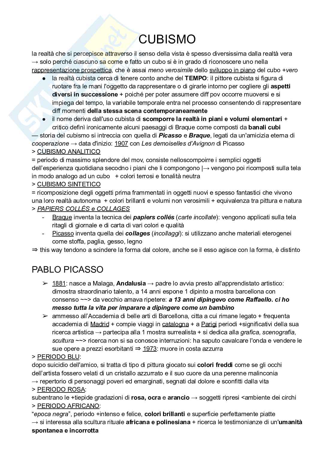 Appunti sull'espressionismo, cubismo e futurismo Pag. 2