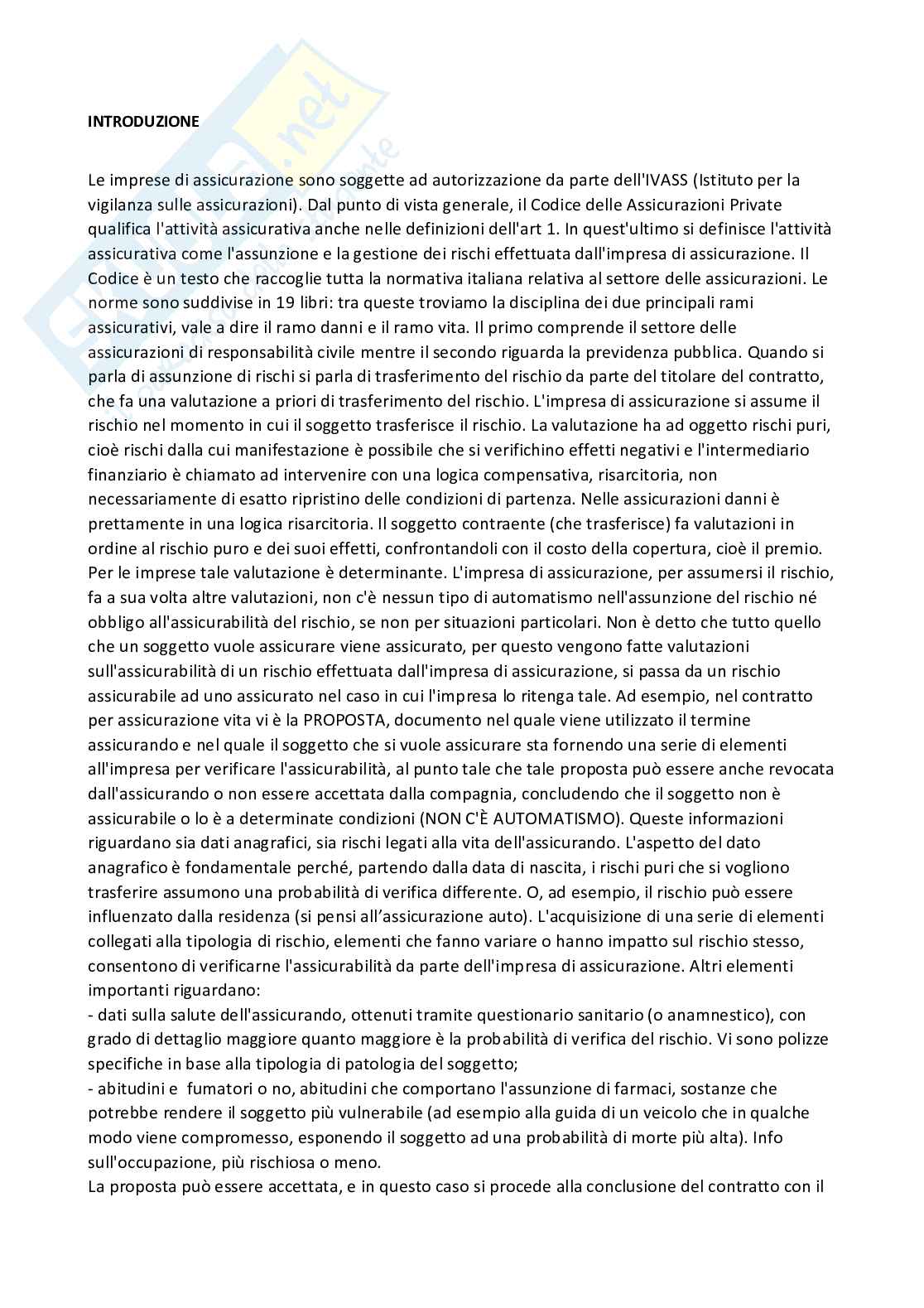 Appunti prima parte di Economia delle aziende di assicurazione Pag. 1