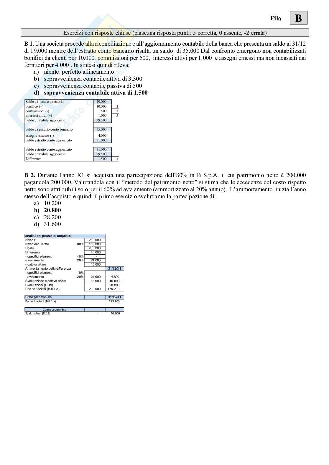 Esame passato di Bilancio d'esercizio Pag. 6