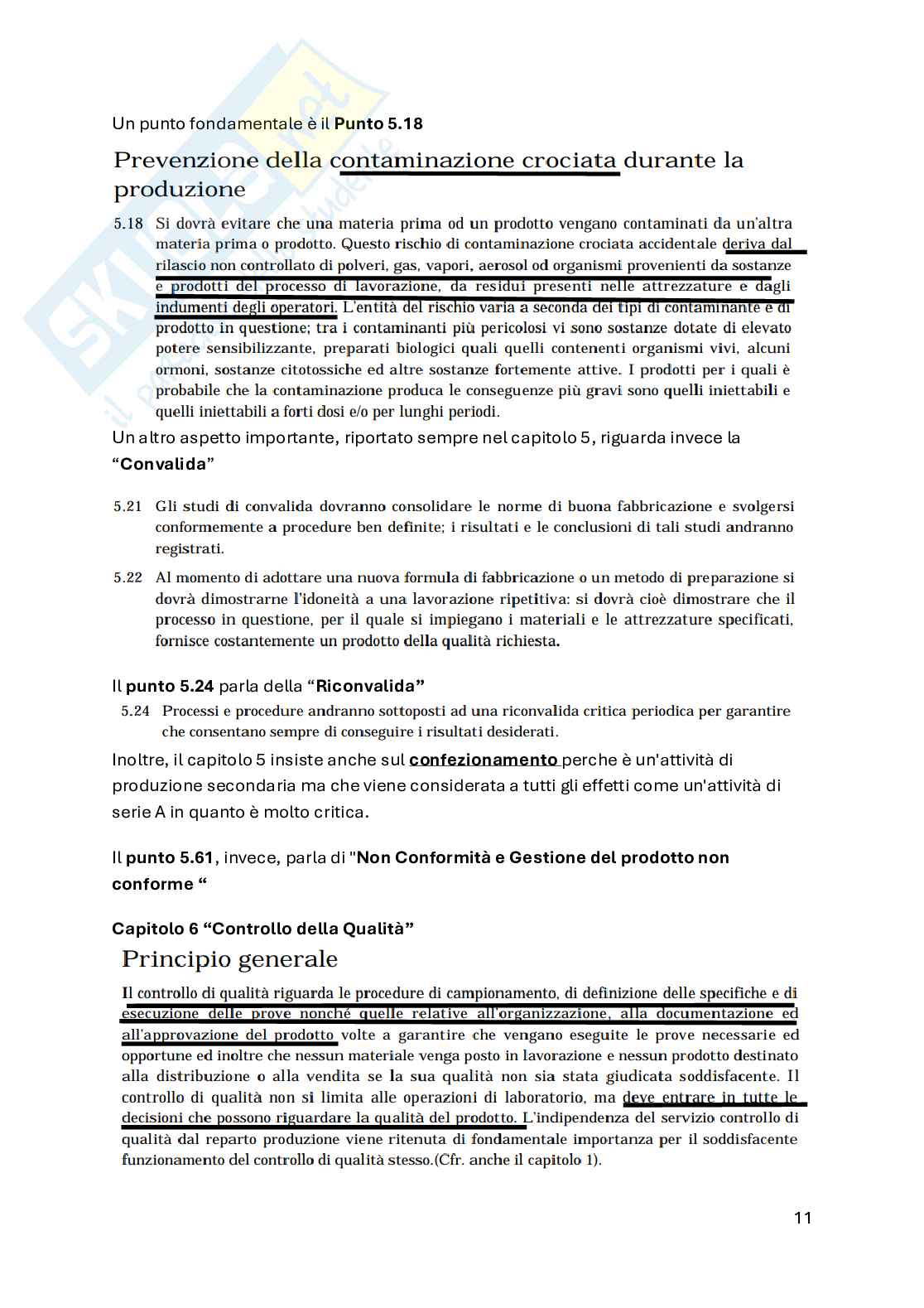 Good Manufacturing Practice - parte 2  Pag. 11