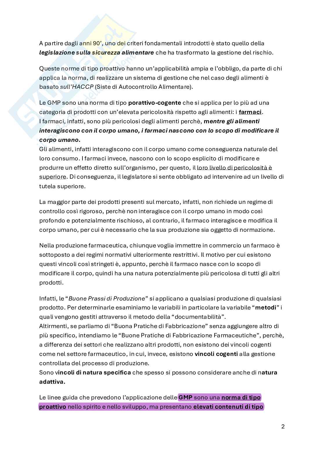Good Manufacturing Practice - parte 2  Pag. 2