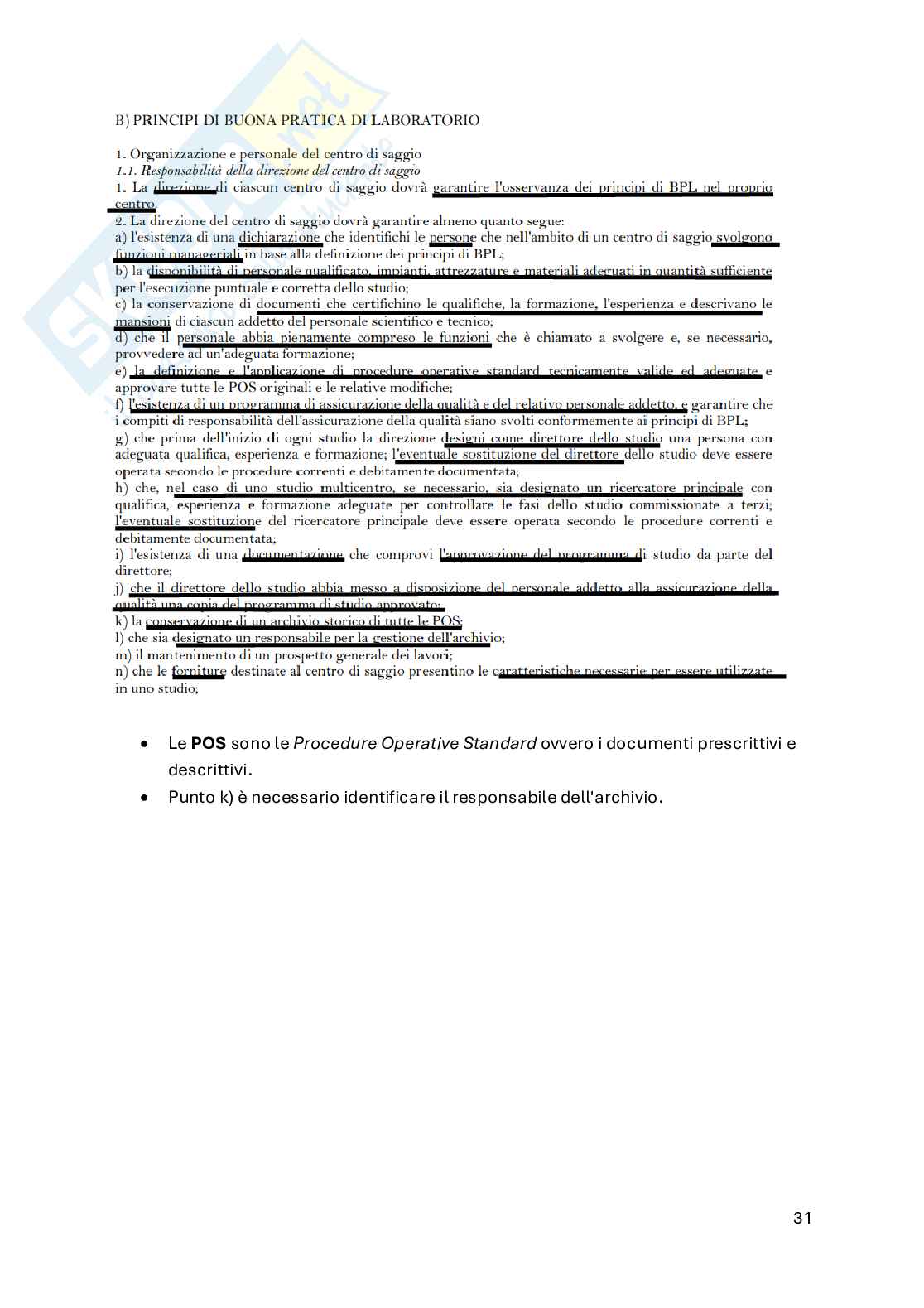 Good Manufacturing Practice - parte 2  Pag. 31