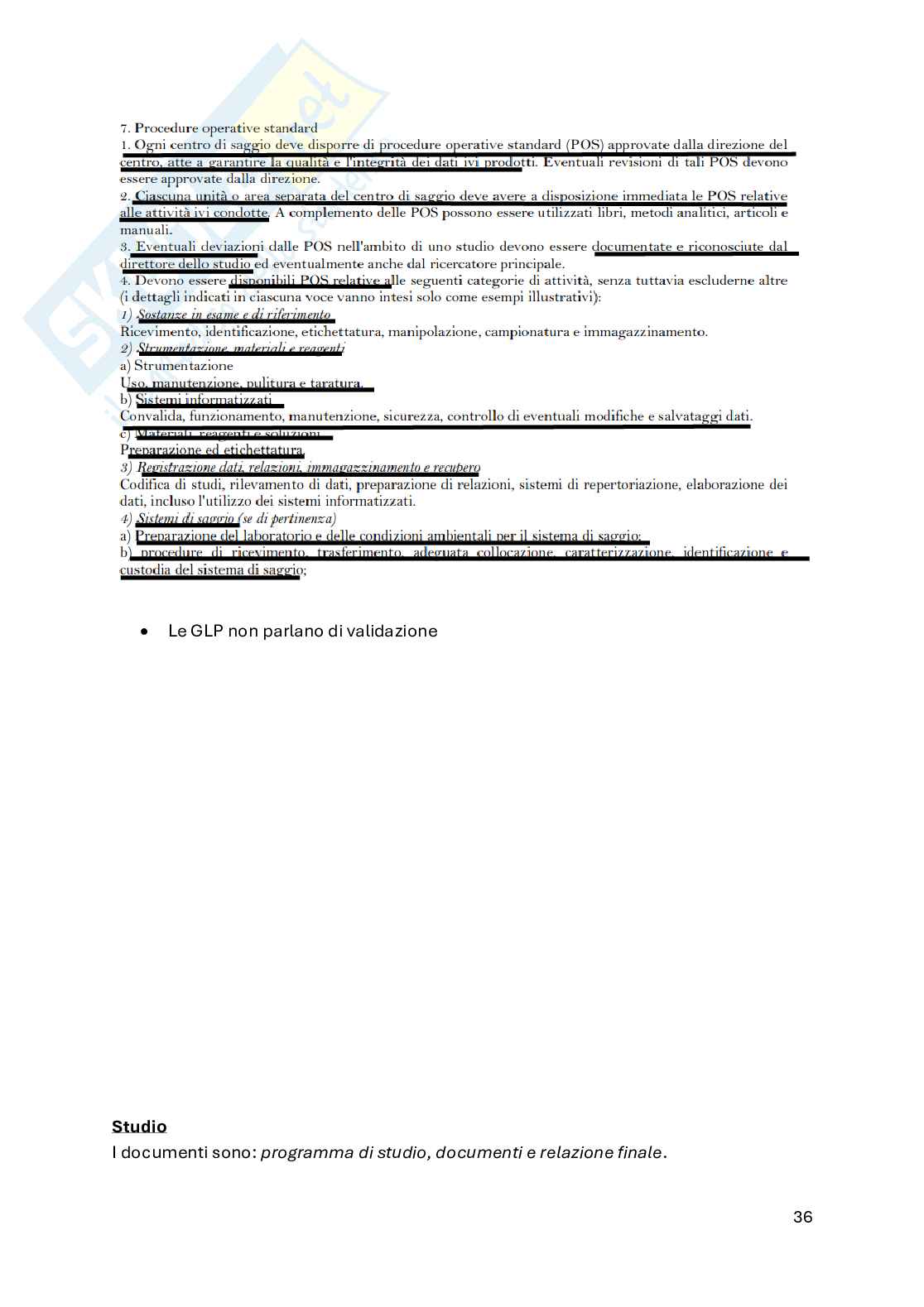 Good Manufacturing Practice - parte 2  Pag. 36