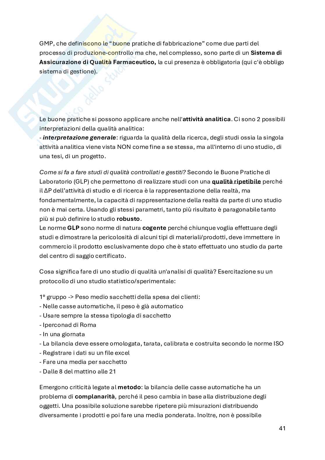 Good Manufacturing Practice - parte 2  Pag. 41