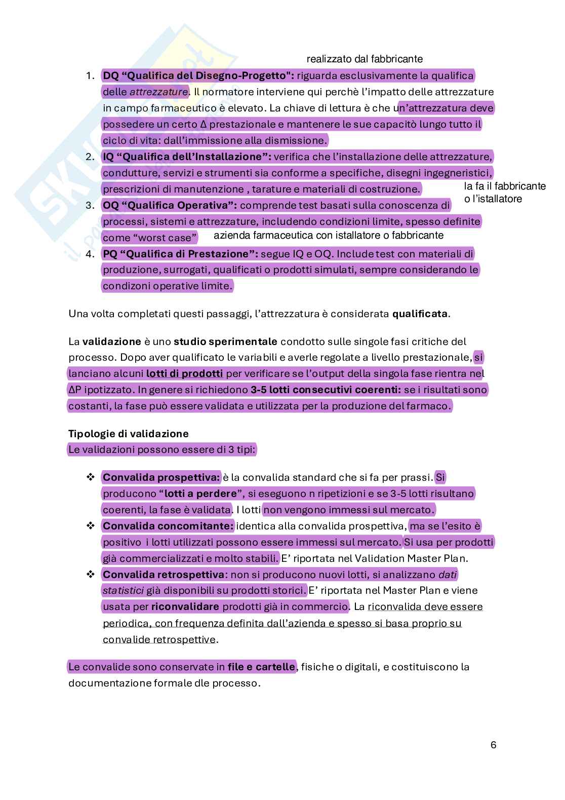 Good Manufacturing Practice - parte 2  Pag. 6