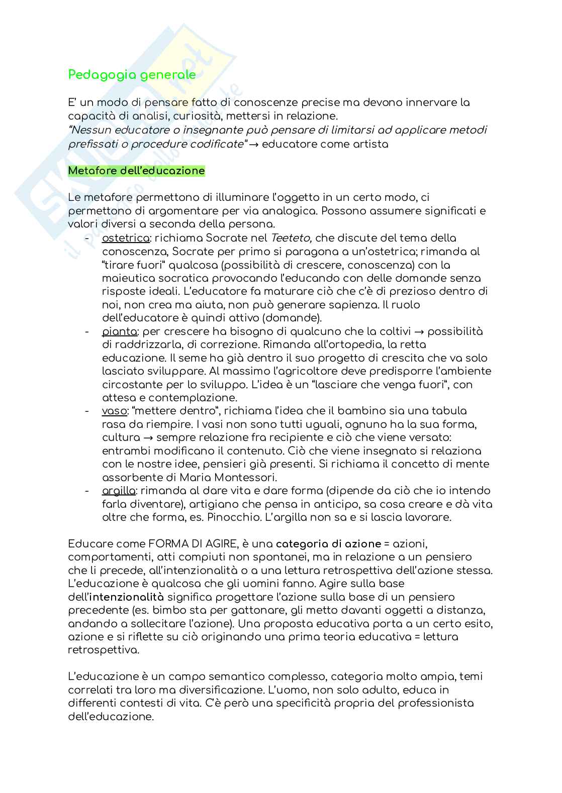 Pedagogia generale Pag. 1
