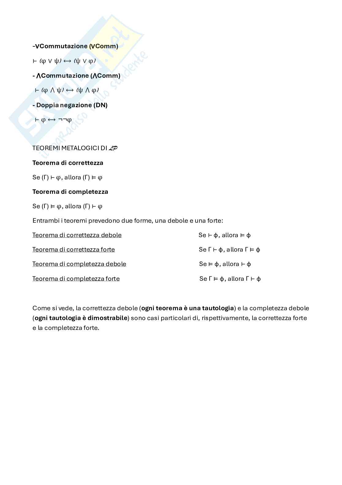 Logica formale: tavole di verità, quantificatori e Identità Pag. 6