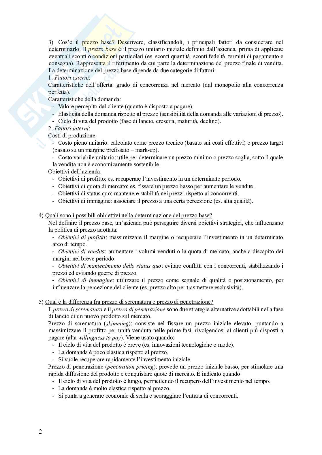 Domande aperte Economia ed organizzazione aziendale Pag. 2