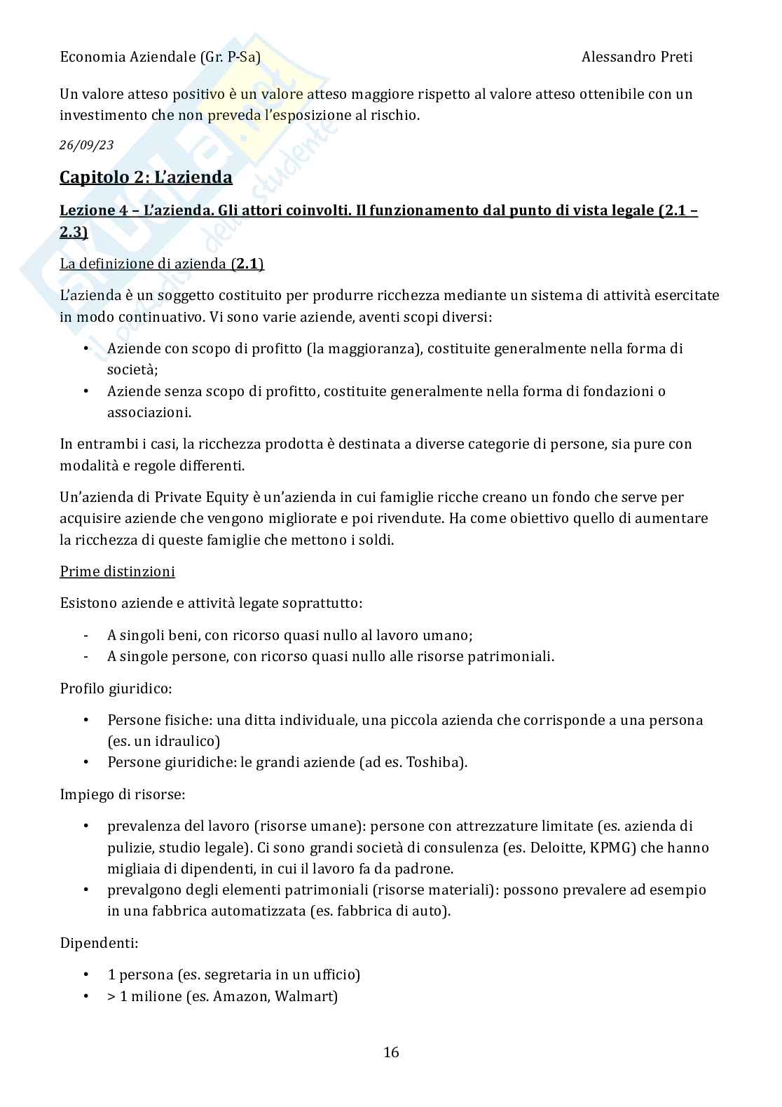 Economia aziendale – Appunti completi, 158 pagine Pag. 16