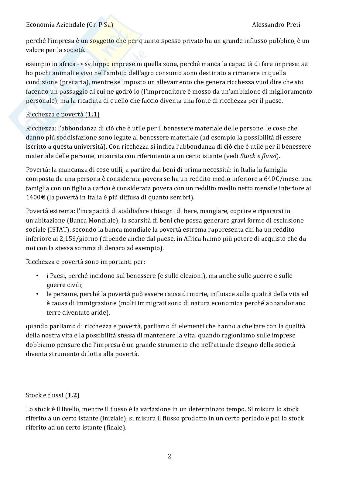 Economia aziendale – Appunti completi, 158 pagine Pag. 2