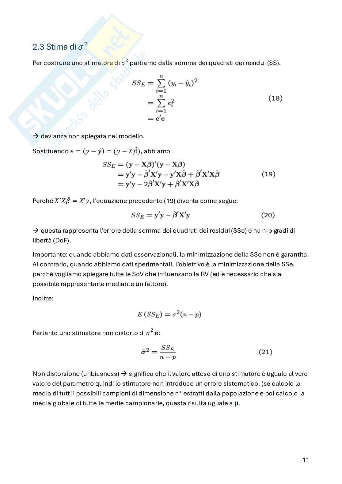 Appunti Statistica per la sperimentazione e le previsioni in ambito tecnologico (parte 1) in italiano Pag. 11