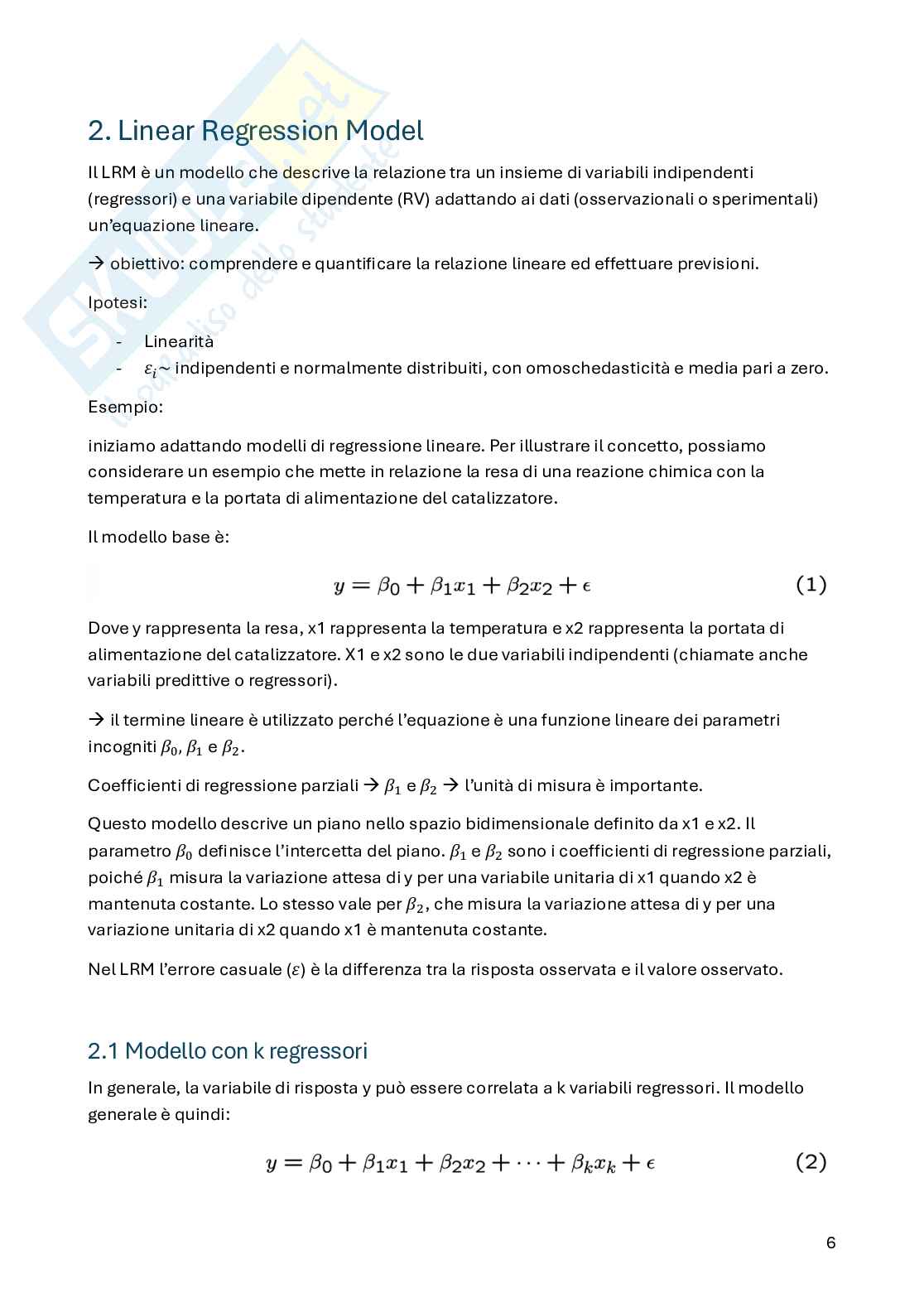 Appunti Statistica per la sperimentazione e le previsioni in ambito tecnologico (parte 1) in italiano Pag. 6