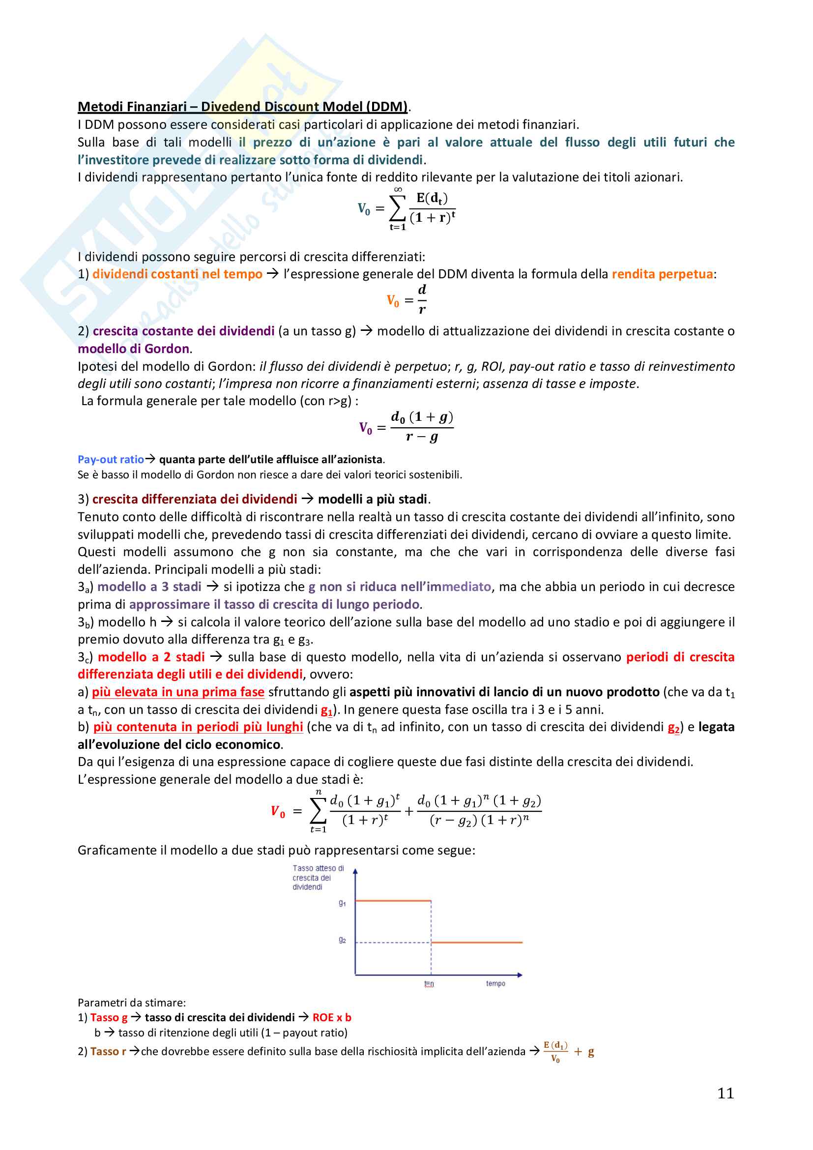 Sunto per esame Tecnica di Borsa, docente Ruggero Camelia, libro consigliato "Investire con l’analisi fondamentale. Dall’asset allocation allo stock picking" di A. Di Mascio Pag. 11