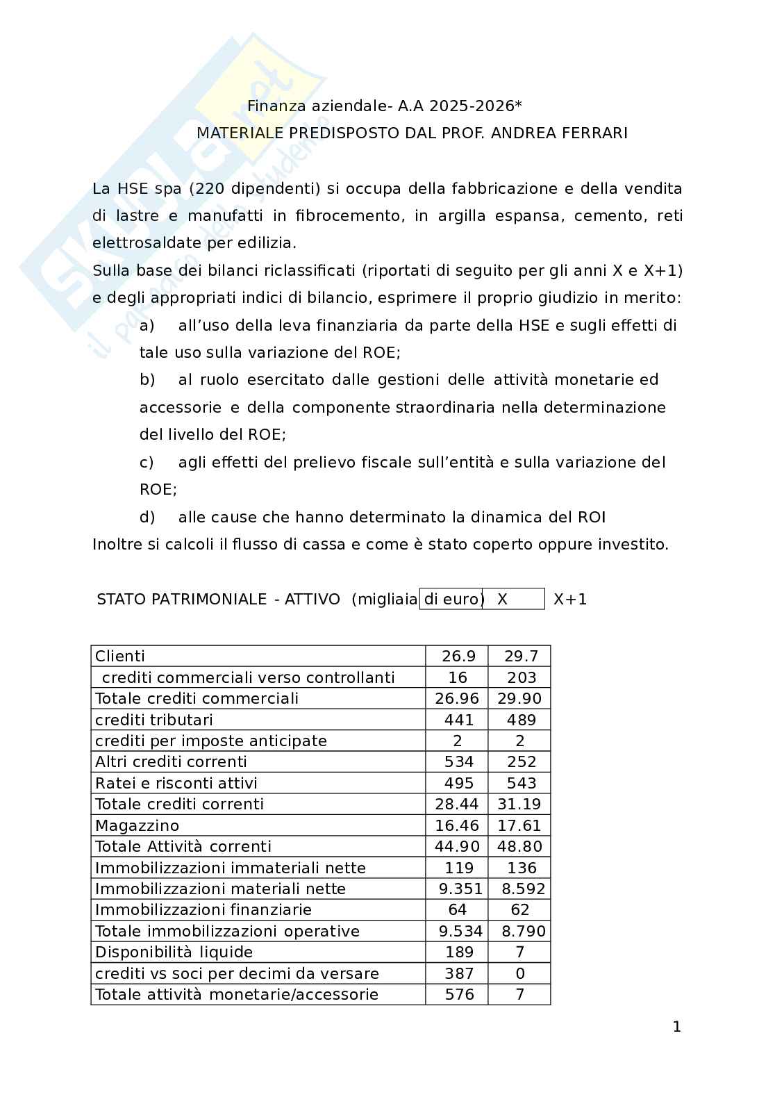Risuluzione esercizio HSE Pag. 1