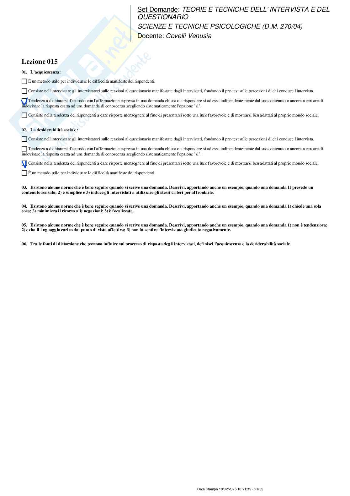 Paniere nuovo completo di Teorie e tecniche dell' intervista e del questionario (2025) Pag. 21