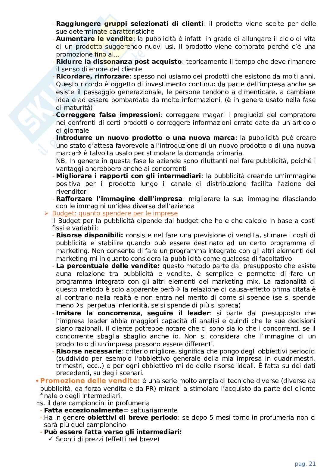 Appunti di Marketing generale Pag. 21