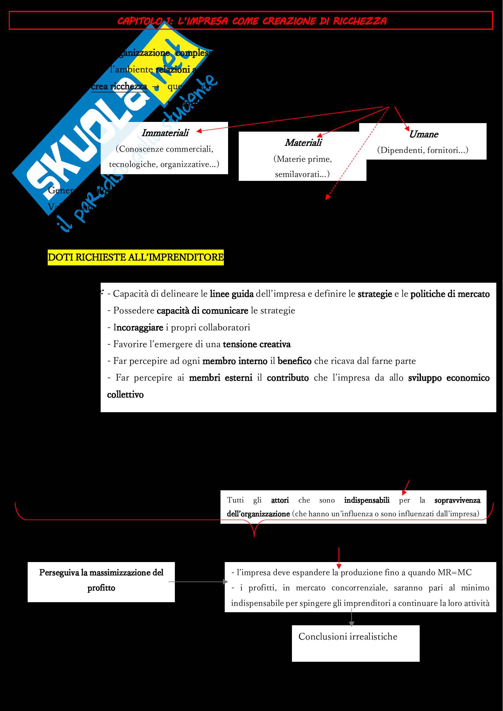Riassunto esame Economia e Gestione delle Imprese, prof. Casadio, libro consigliato Economia e gestione delle imprese, Privato Pag. 1