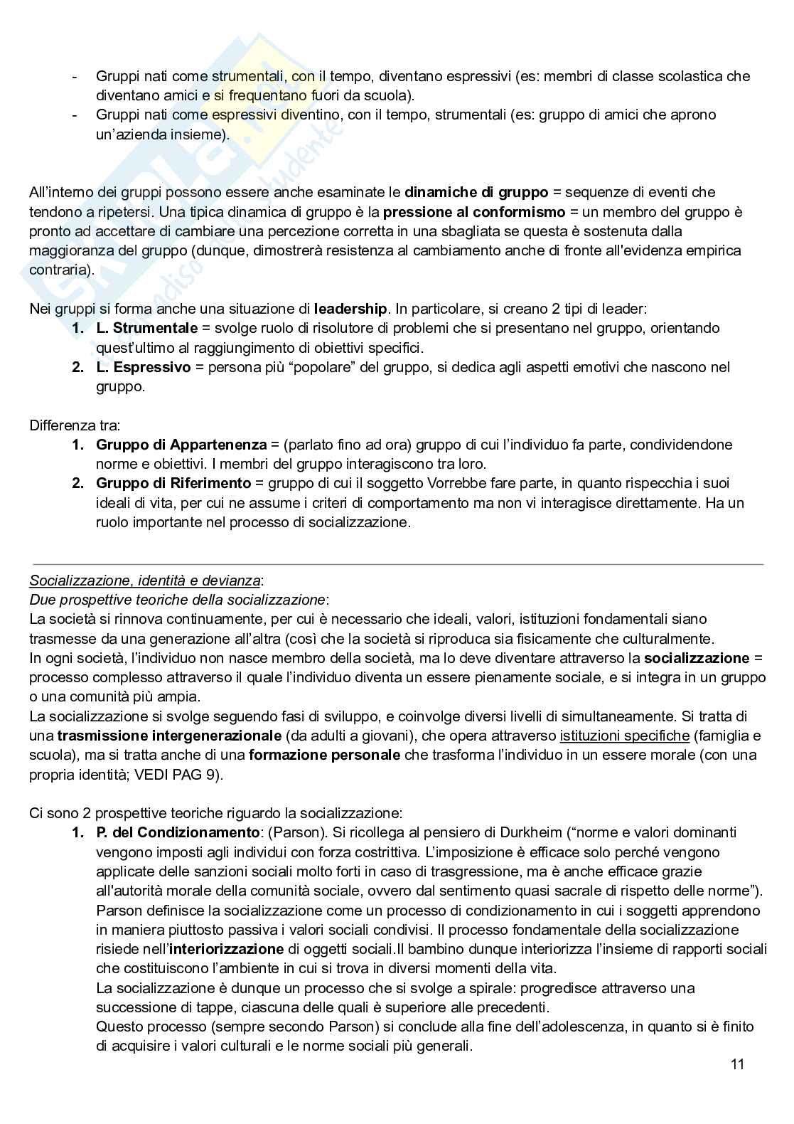Riassunto esame Sociologia , Prof. Corradi Consuelo, libro consigliato Sociologia, Ambrosini, Sciolla Pag. 11