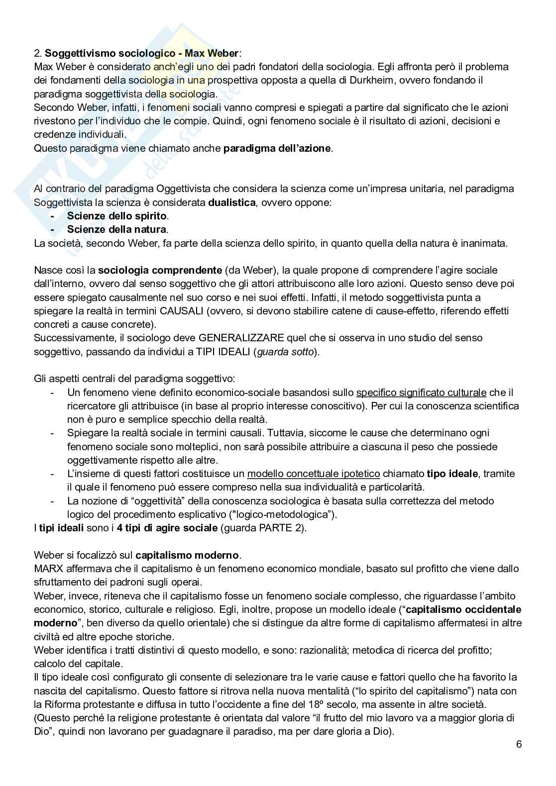 Riassunto esame Sociologia , Prof. Corradi Consuelo, libro consigliato Sociologia, Ambrosini, Sciolla Pag. 6