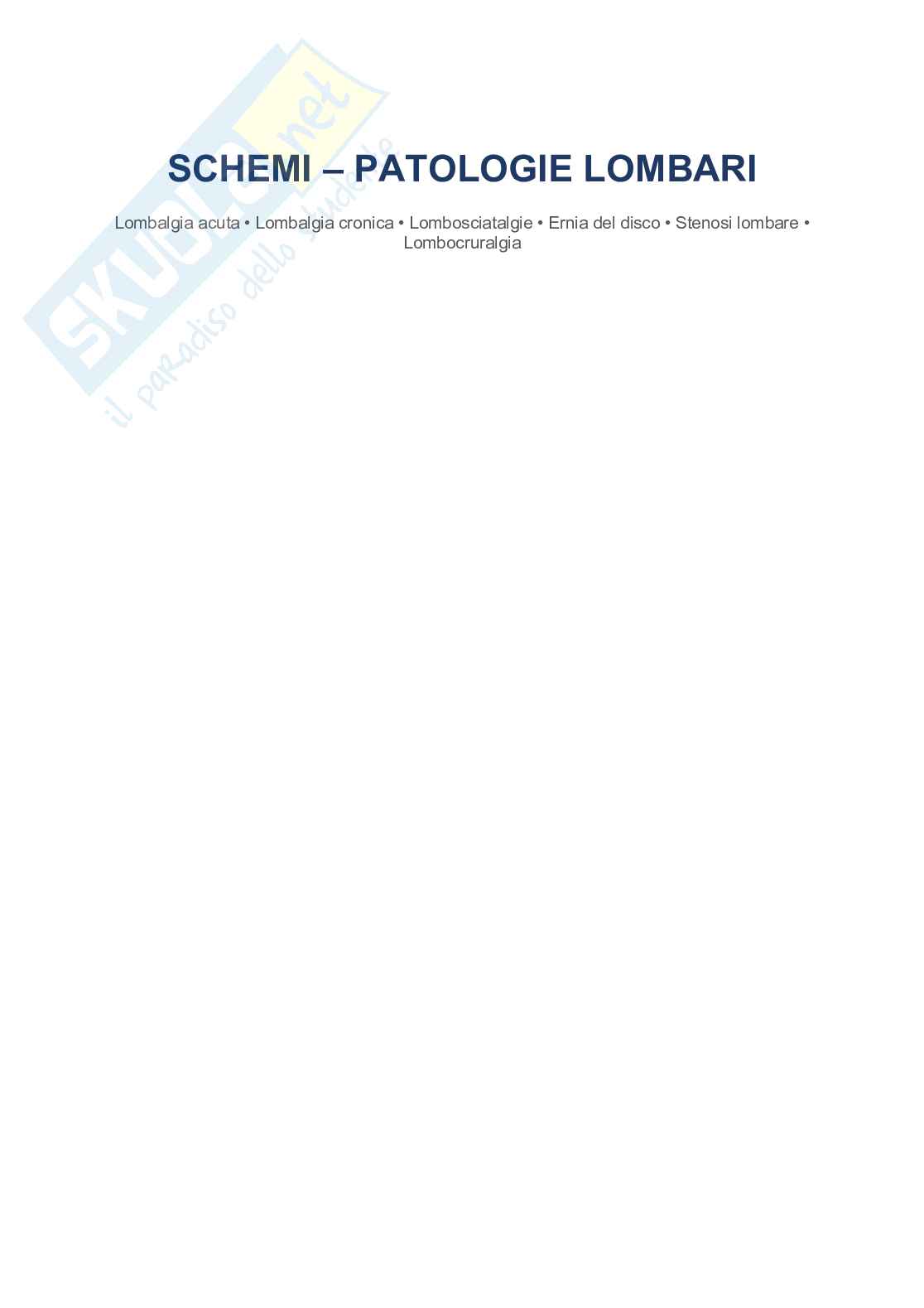 Patologie lombari Pag. 1